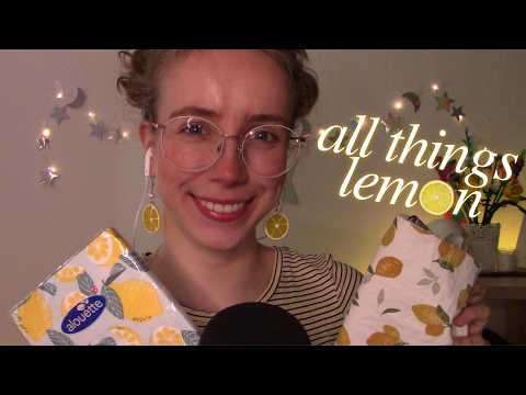 ASMR Showing you my Lemon Collection 🍋🩵 (tapping, fabric sounds, crinkles, …)