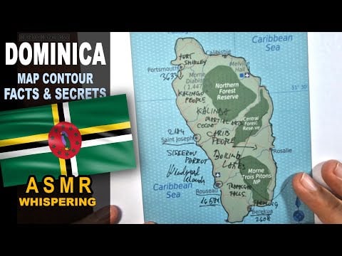 ASMR: Map of DOMINICA Island tracing | Important CITIES less known facts [ASMR maps and facts]