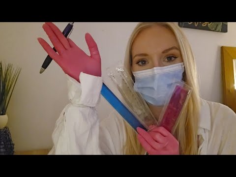 ASMR Measuring your face | face touching | up close whispering | semiaudible counting | medical mask