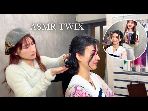 ASMR I GOT A "PRINCESS" HAIRSTYLE IN TOKYO (Close Up, Rain outside, Soft Spoken)