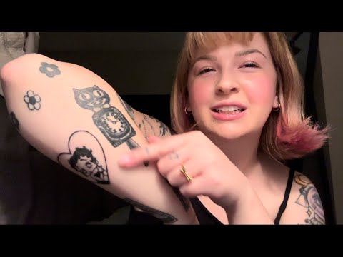 ASMR ♡ Tattoo Tracing 🤤 (lofi, brushing, whispering)