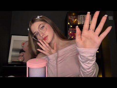 ASMR Hand Movements & Mouth Sounds for Sleep °.•☆•.° soft whispers, tongue clicking