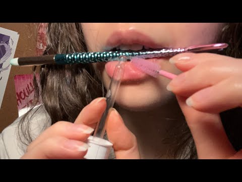 ASMR Super Close Up Nibbling and Objects Against My Teeth Mouth Sounds