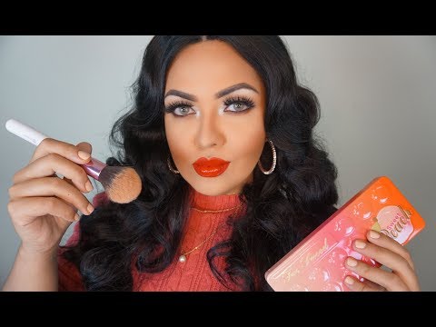 ASMR |  doing your makeup for fun 🍑 Peach Theme 🍑