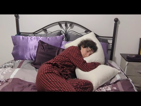 ASMR | Fluffing Down Feather Pillow | Scratching | Hugging | Cuddling | Sleeping | Bed Time Relaxing