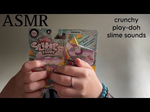 ASMR playdoh slime?? (crunchy sounds)
