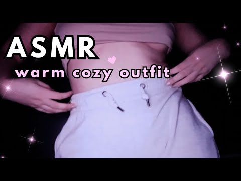 ✨ASMR | Cozy warm outfit & crop top visuals | fabric scratching sounds | No Talking