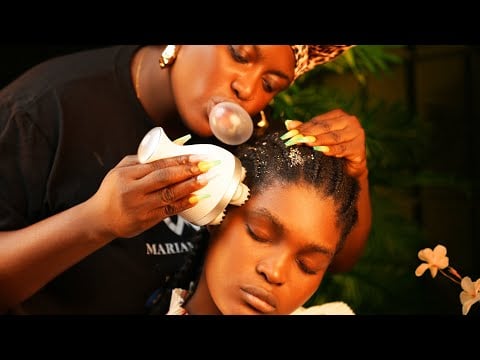 ASMR✨braid pulling & pounding, long nails ATTENTIVE scalp scratch massage on braids, braid take out.