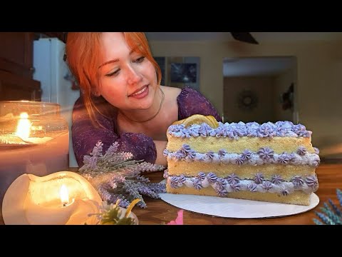 ASMR Baking a Lavender Lemon Cake🪻(Close Whispered)