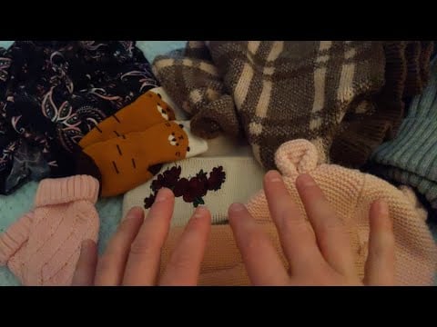 NEW ASMR 💜 SHOP ROLEPLAY ~ Winter Items! Fabric Sounds, Gentle Wet Mouth Sounds, Tracing, Scratching