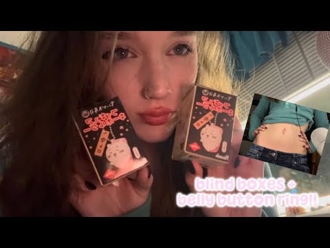 ASMR mall haul 🛍️ (blind boxes + belly ring tapping)