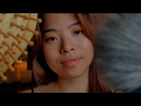 ASMR Sleepy Sensations 🌿 Hair & Face Brushing - Feel Safe & Fall Asleep Comfortably (Layered Sounds)