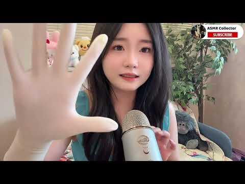 ASMR🎧｜Medical rubber gloves | Violent ear rubbing | Mouth sound and visual enjoyment