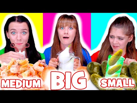 ASMR Big Glass VS Medium Glas VS Small Glass Mukbang Food Challenge
