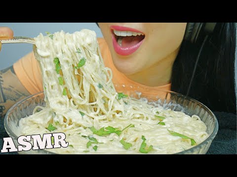 ASMR CREAMY ALFREDO PASTA (SOFT STICKY EATING SOUNDS) NO TALKING | SAS-ASMR