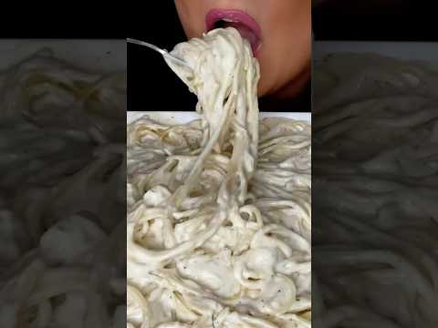 CREAMY PASTA MUKBANG #asmr #shorts