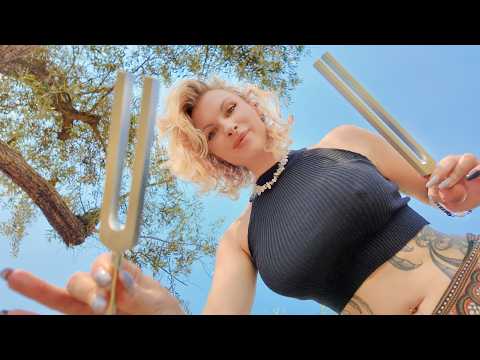 ASMR Tuning Fork Energy Healing | Raise Your Vibration in Nature 528hz 🌿