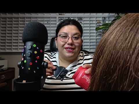 Cepillo tu cabello hasta que te duermas 😴🩷 ASMR RELAJANTE #asmr #roleplay 