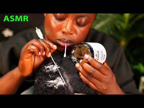 Asmr✨HAND Picking Hair crust, Vitamin E Capsule Scalp scratch, WHISPER SPIT PAINT+ Ear cleaning