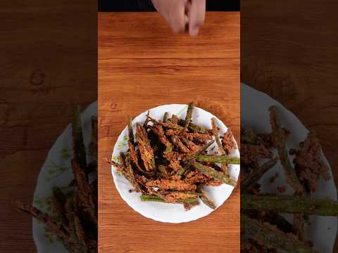 🔥 ASMR Kurkuri Bhindi | Crispy Okra Fry | Satisfying Frying Sounds | No Talking #shorts #asmr