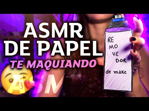 Te maquiando com maquiagem de papel - Lelê Rosa ASMR