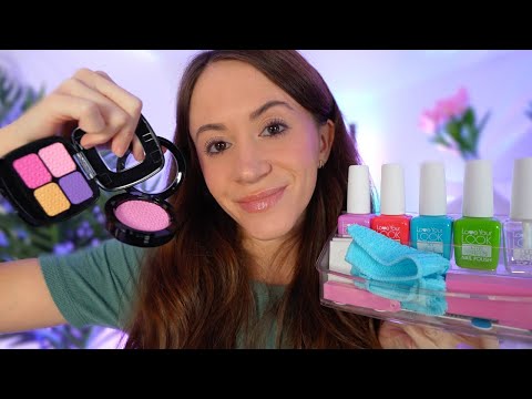 ASMR Plastic Makeup & Nails 💅 (personal attention, layered sounds)