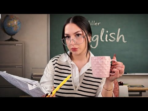 ASMR Teacher Grading Papers & Gossiping About School Drama 🙄 (she’s burned out)