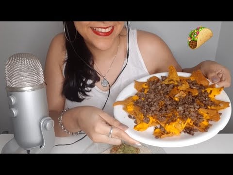 ASMR COMIENDO TACOS Y NACHOS | MUKBANG TACOS Y NACHOS | ASMR en Español crujiente