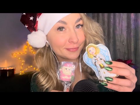 ASMR Mukbang Eating Christmas Themed Sweets 🍬🎅🏻