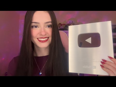 ASMR unboxing my 100k subscribers creator award 🩶
