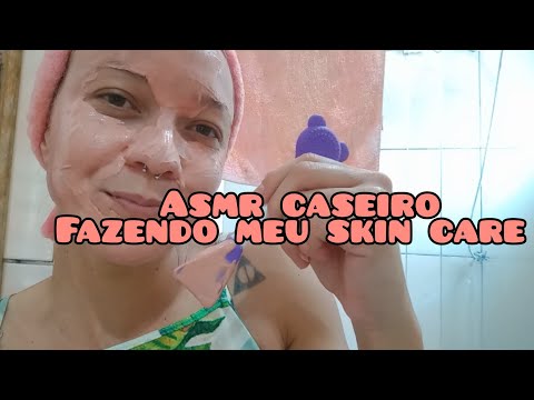 ASMR CASEIRO : FAZENDO MEU SKIN CARE (COM MUITOS SONS DE BOCA) #asmrcaseiro  #sonsdeboca  #asmr