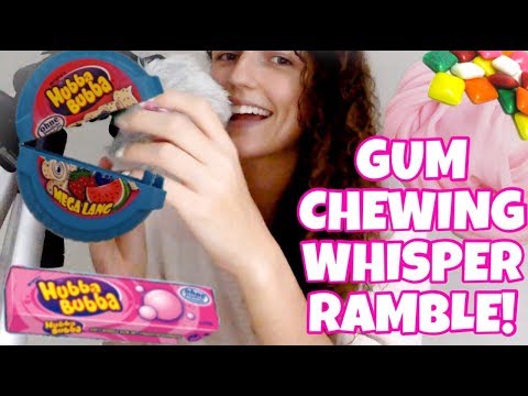 ASMR~ GUM CHEWING WHISPER RAMBLE :)