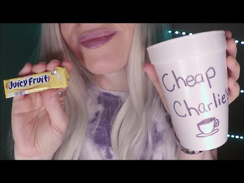 ASMR Gum Chewing Coffee Break Role Play | Gossip & Coffee Sipping