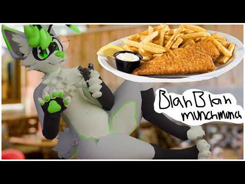 [Furry ASMR] Eating Fish & Chips and talking | Mouth sounds | Talking | Mukbang?