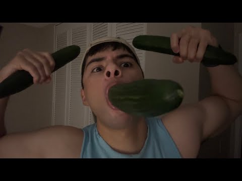 ASMR eating cucumbers