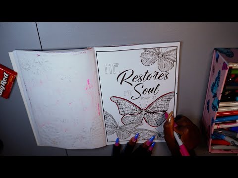 TRACING WITH SHARPIE MARKERS  ASMR GUM CHEWING SOUNDS