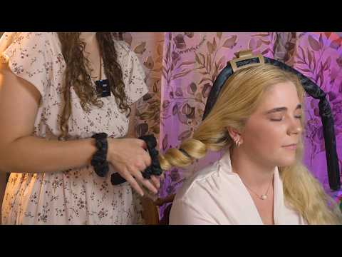 Hair brushing & no heat curls on Anine 💜 real person asmr