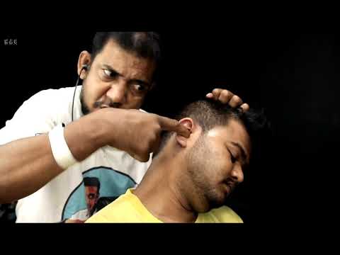 Satisfying Ear Fingering And Ear Massage By Asim Barber  ASMR Head Massage  Neck And Hair Cracking