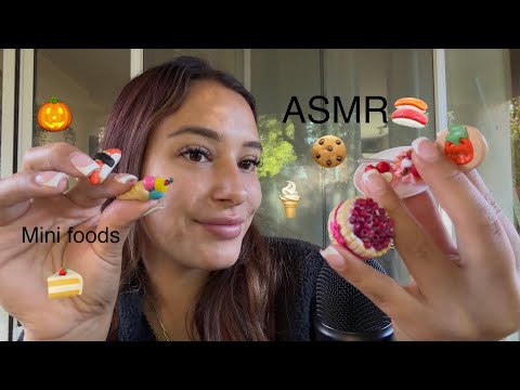 ASMR over explaining my mini foods (tracing and mouth sounds)