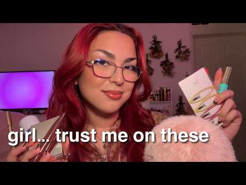 ASMR ☆ current beauty favorites 🩷 (rambles, tapping, mouth sounds)