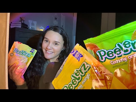 ASMR Trying Peeling Gummies 🍌🥭🍊