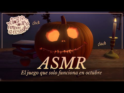 ASMR ✧ ¿Tallamos calabazas por Halloween? 🎃 The Annual Ghost Town Pumpkin Festival [susurro, lluvia]