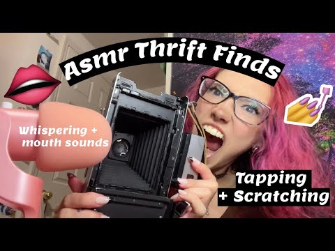 Relaxing ASMR Thrift Finds| Whispering + Taps, Scratches & Mouth Sounds