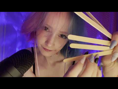 asmr sleepiest popsicle stick tapping, scratching, and mouthsounds