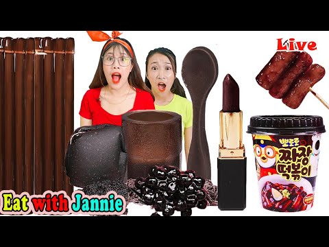Mukbang Black Food 검정색 음식 Eat with Jannie