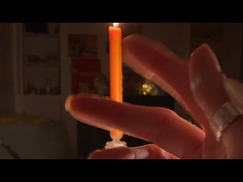 ASMR whispers, lens brushing  and candlelight