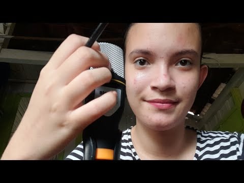 asmr arranhando o microfone +pincel no microfone (asmr Brasil - asmr br)