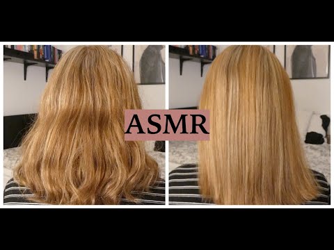 ASMR FRIEND STRAIGHTENING MY HAIR (Tingly Hair Play, Hair Brushing & Spraying Sounds, No Talking)