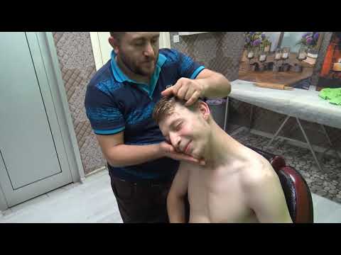 ASMR TURKISH BARBER= NECK CRACK=ENERGY MASSAGE=MANUEL THERAPY=ear,back,arm,sleep,neck,face massage