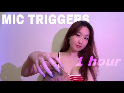 1 HOUR BRAIN MELTING MIC TRIGGERS 🤤💥 mic scratching, brain massage, tape, bubble wrap +